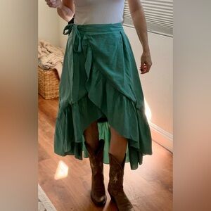 Green Women's Flowy Skirt
